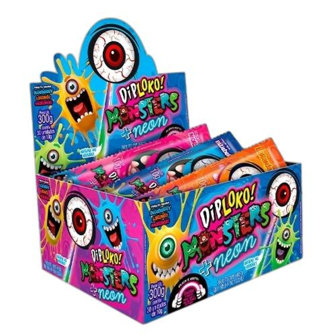 Detalhes do produto Pirl Diploko Monsters Neon Dp 30X10Gr Sortido