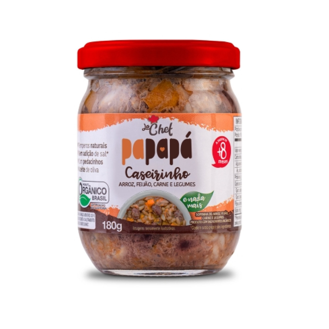 Detalhes do produto Caseirinho Organica 180Gr Papapa Carn.leg.arroz