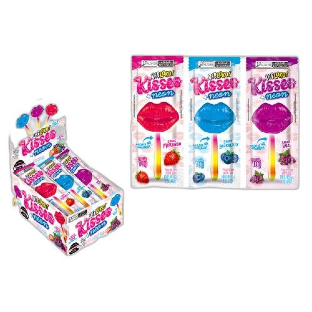 Detalhes do produto Pirl Diploko Kisses Neon Dp 30X10Gr Dani Moran.uva.blueb