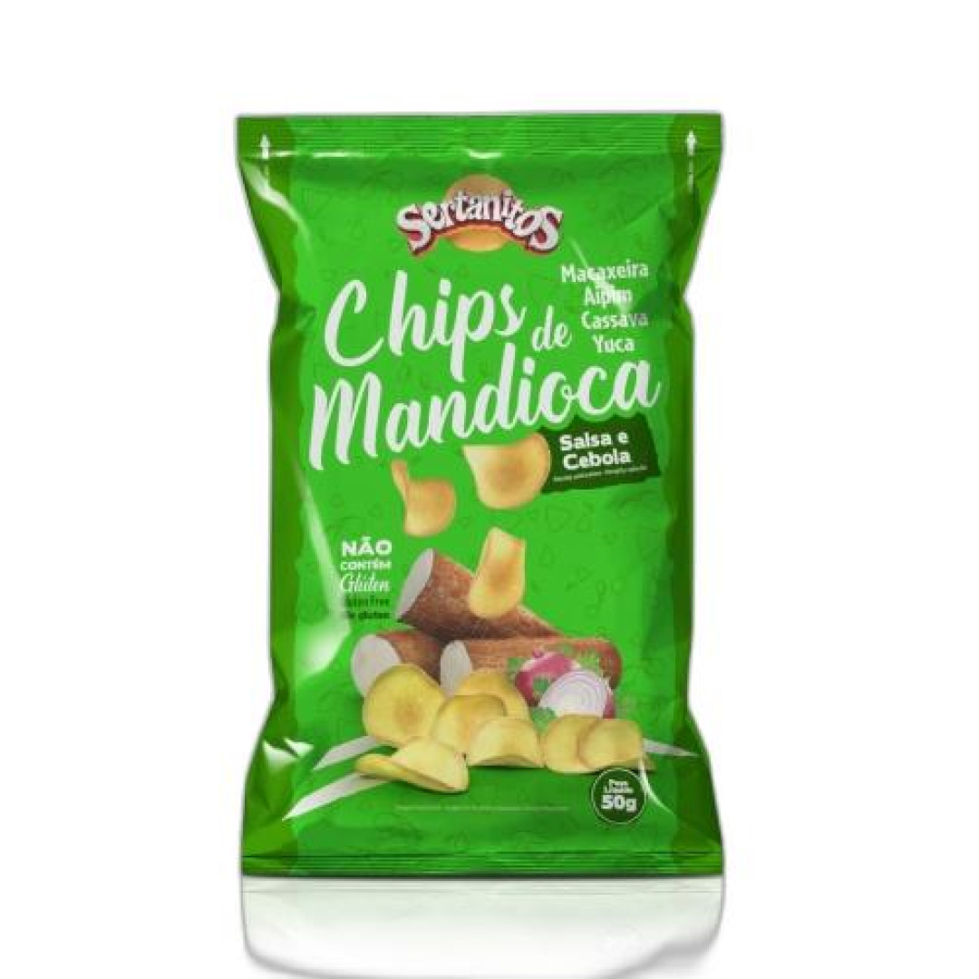 Detalhes do produto Mandioca Chips 50Gr Sertanitos Salsa.cebola