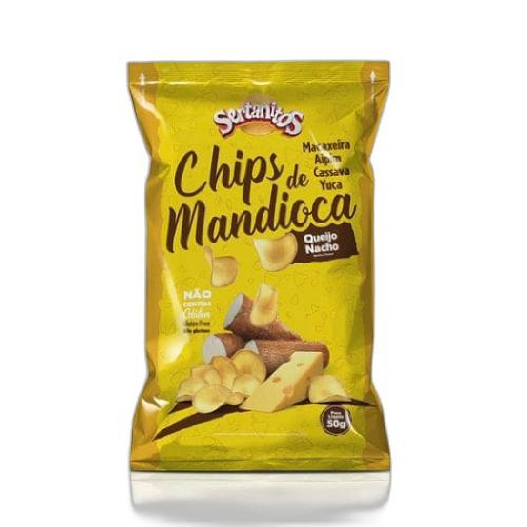 Detalhes do produto Mandioca Chips 50Gr Sertanitos Queijo Nacho