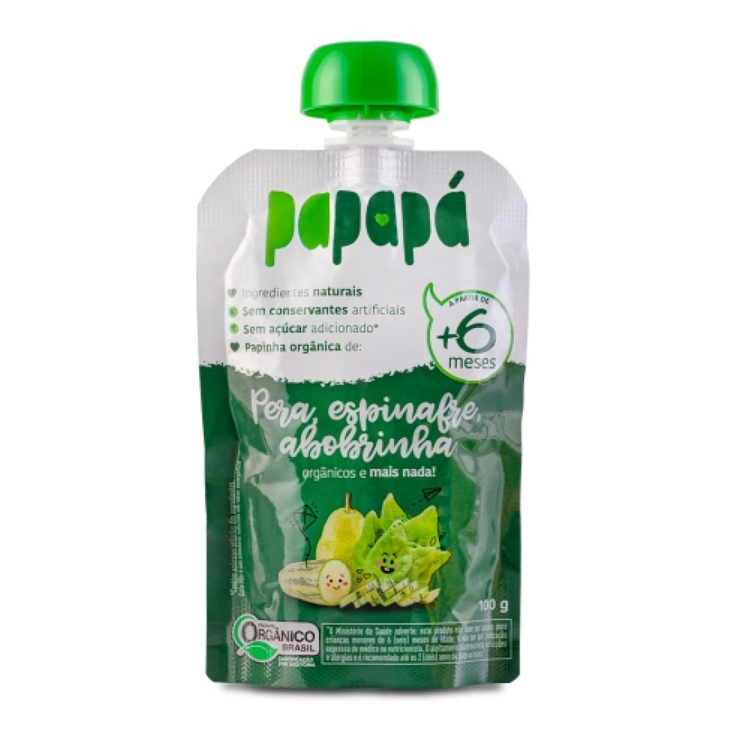 Detalhes do produto Papinha Organica 100Gr Papapa Pera.espinafre