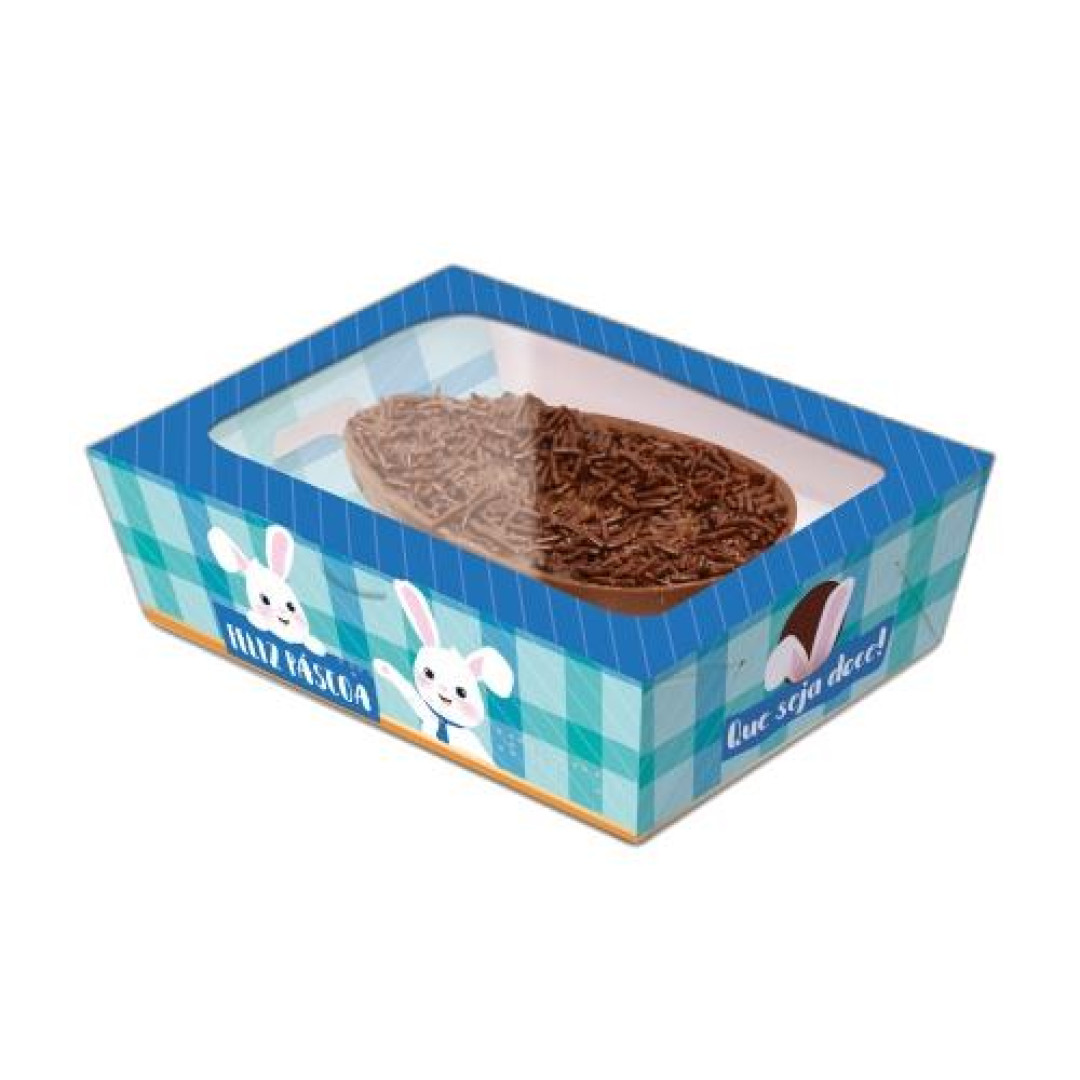 Detalhes do produto X Cx Meio Ovo Braille 250Gr Packpel  Azul