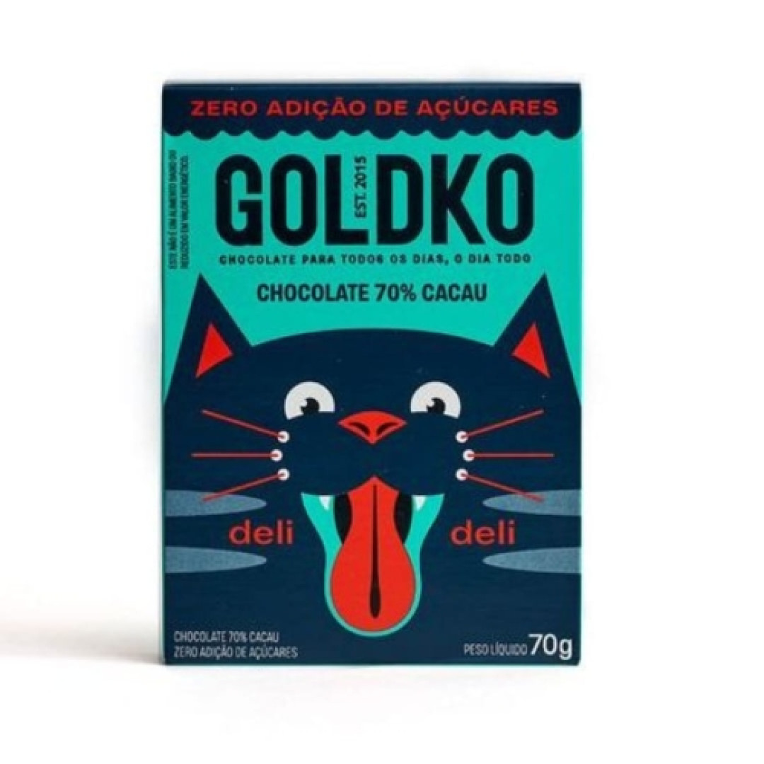 Detalhes do produto Choc Deli Deli 70% Zero 70Gr Goldko Cacau