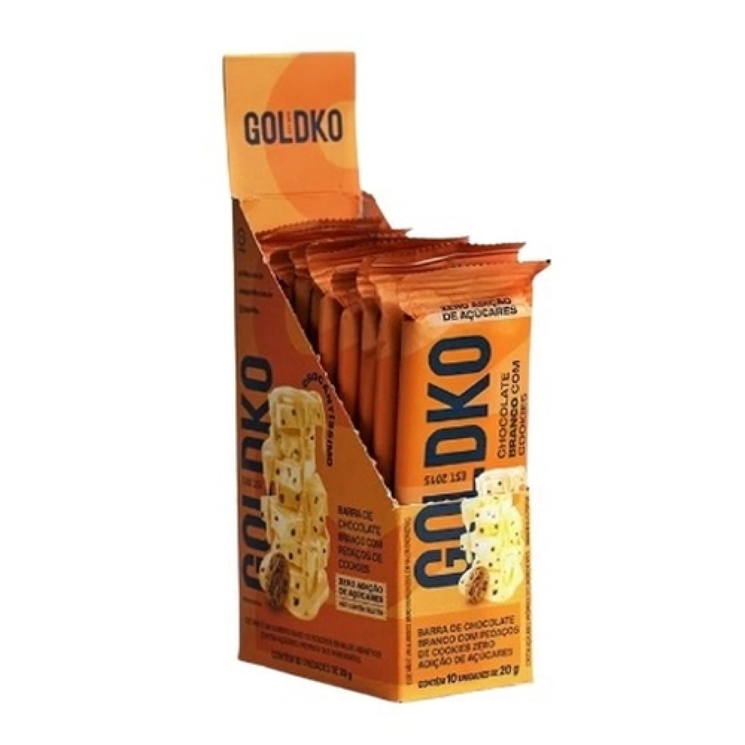 Detalhes do produto Choc 10X20Gr Goldko Choc Bco.cookie