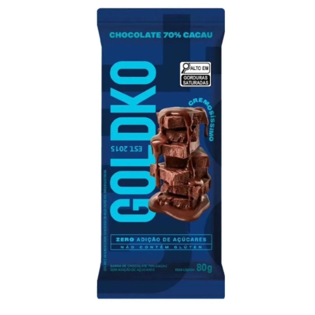 Detalhes do produto Choc 70% 80Gr Goldko Choc Dark