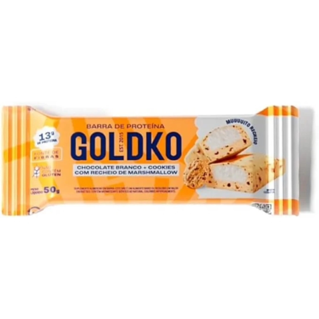 Detalhes do produto Barra Proteina 50Gr Goldko Bco.cooki.marsh