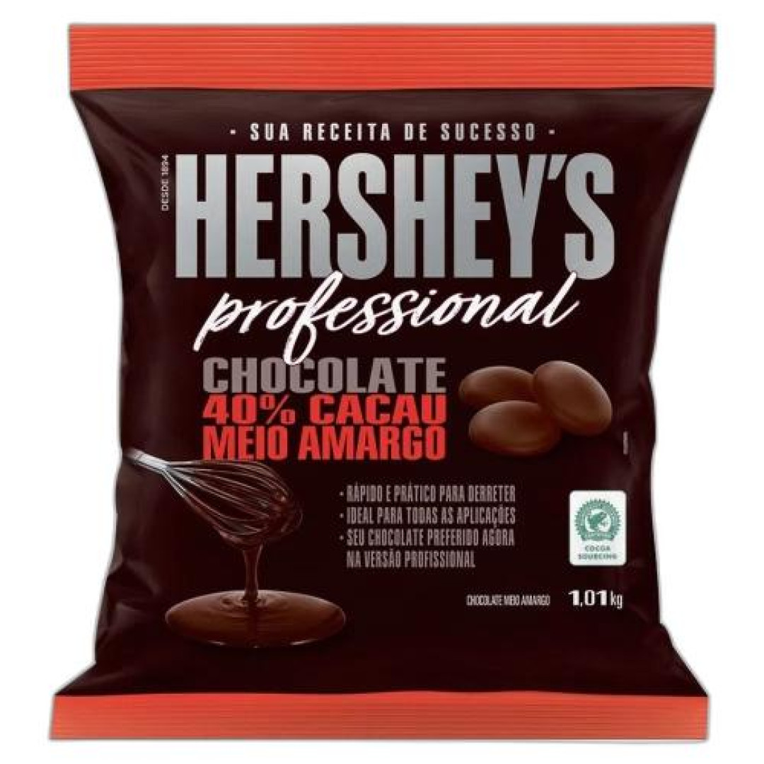 Detalhes do produto Cobert Gotas 40% Cacau 1,01Kg Hersheys Meio Amargo