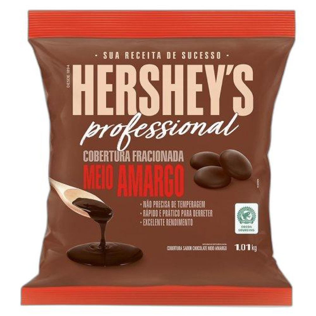 Detalhes do produto Cobert Gotas Frac 1,01Kg Hersheys Meio Amargo