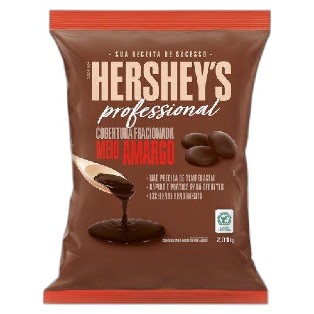 Detalhes do produto Cobert Gotas Frac 2,01Kg Hersheys Meio Amargo