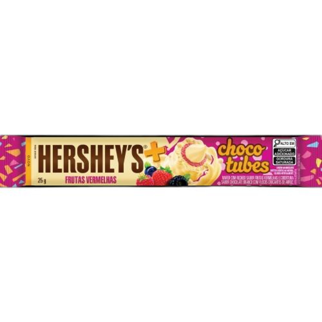 Detalhes do produto Choc Wafer Chocotubes 15X25Gr Hersheys Frutas Vermelha