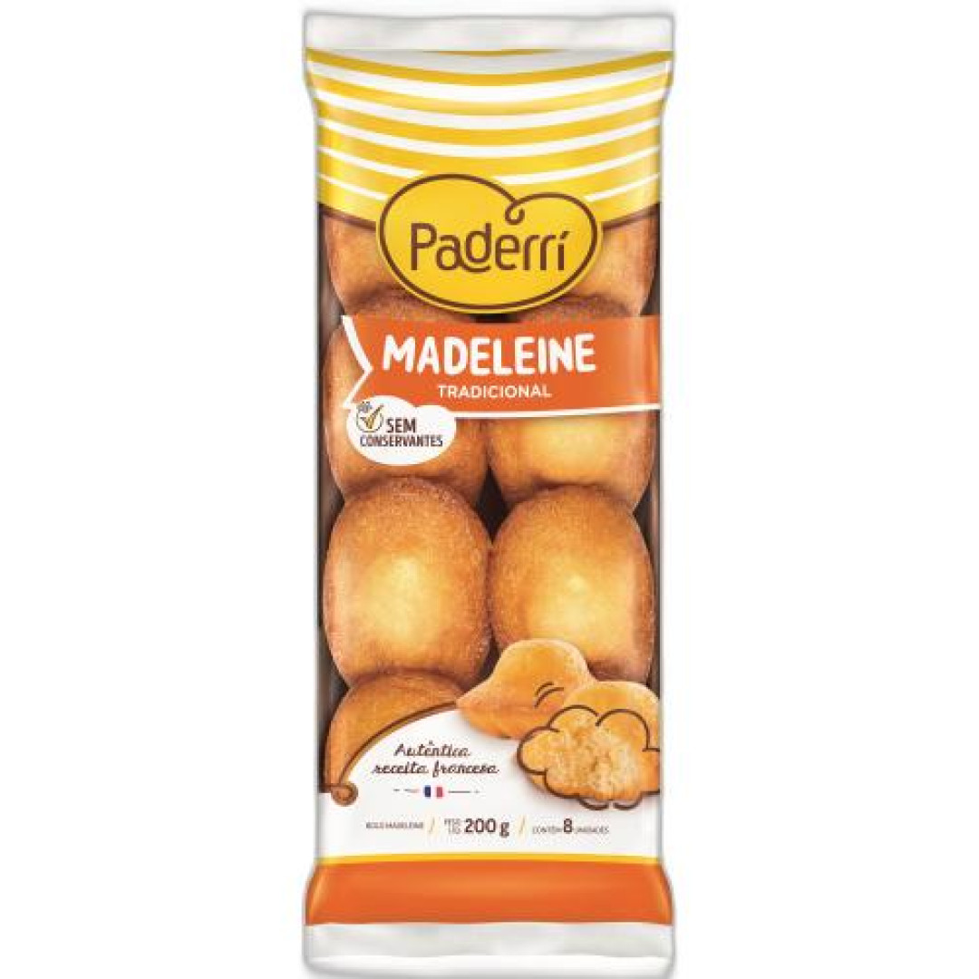Detalhes do produto Bolo Madeleines 200Gr Paderri Tradicional