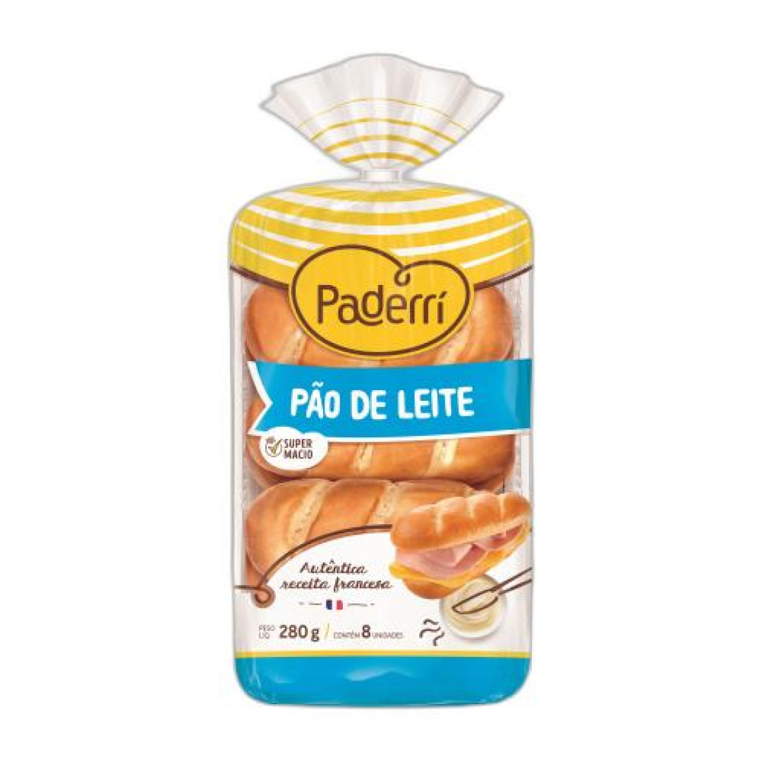 Detalhes do produto Pao Leite 8Un 280Gr Paderri .
