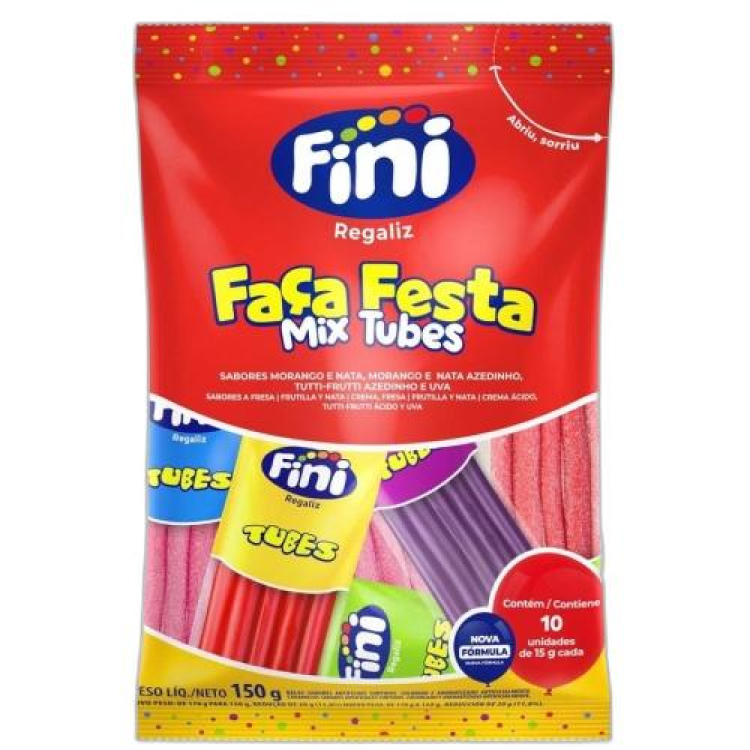 Detalhes do produto Bala Gel Tubes Festa Mix Pc 10X15G Fini Mix