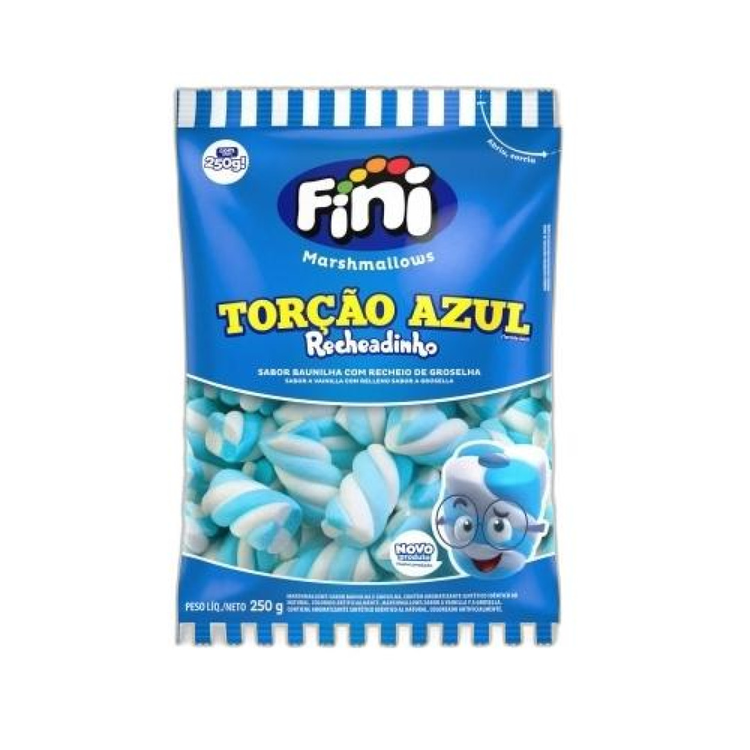 Detalhes do produto Marshmallow Rech Torcao Azul 250Gr Fini Groselha Nata