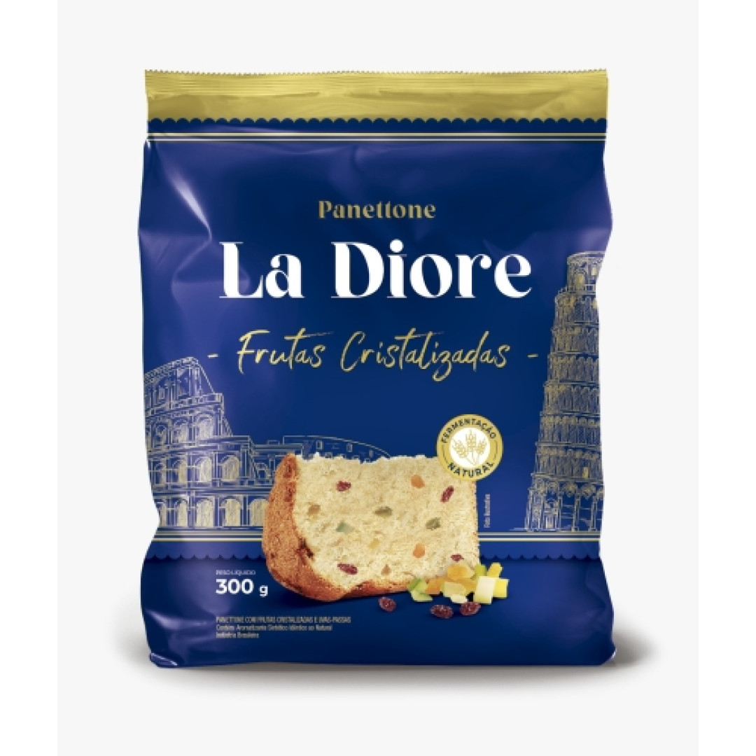 Detalhes do produto Panetone La Diore 300Gr Sta Edwiges Frutas Cristali