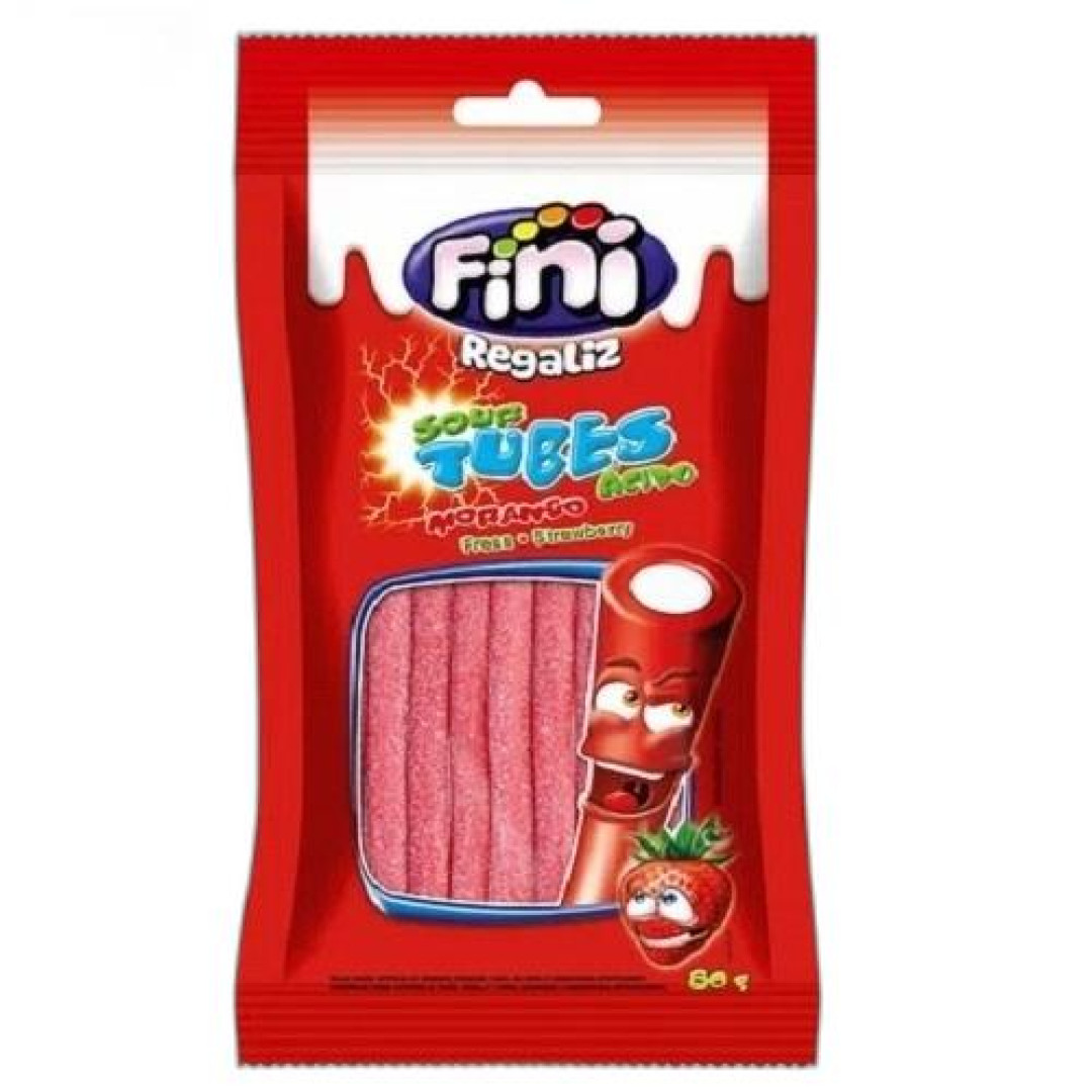 Detalhes do produto Bala Gel Tubes Citrico 80Gr Fini Morango Citrico