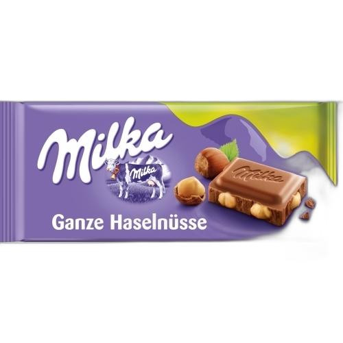 Detalhes do produto Choc Milka Haselnut 100Gr Avelas Inteiras