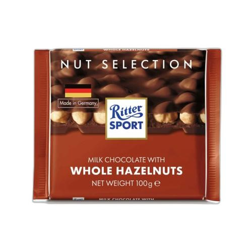 Detalhes do produto Choc Ritter Sport Whole Hazel 100Gr Alph Hazelnuts