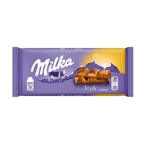 Detalhes do produto Choc Milka Triple 90Gr Caramel