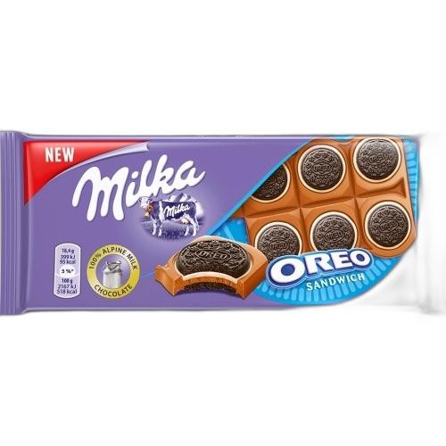 Detalhes do produto Choc Milka Oreo Sandwich 92Gr .