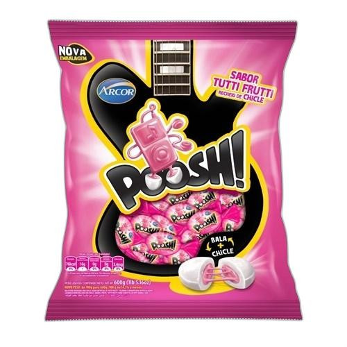Detalhes do produto Bala Dura Chicle Poosh 500Gr Arcor Tutti Frutti