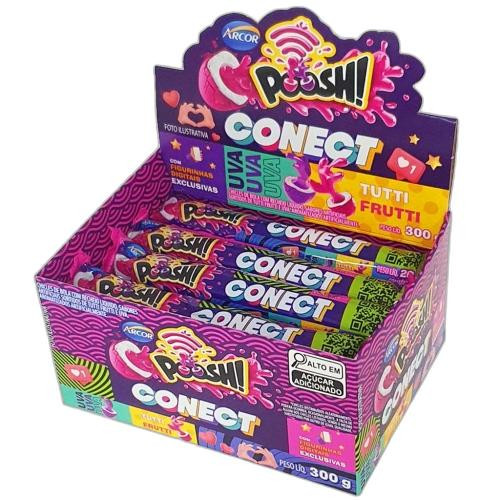 Detalhes do produto Chicle Poosh Conect 15X20Gr Arcor Uva.tutti Frutt