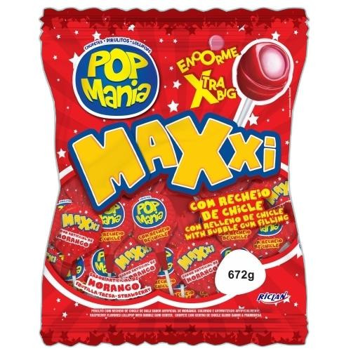 Detalhes do produto Pirl Pop Mania Maxxi Red 24Un Riclan Morango