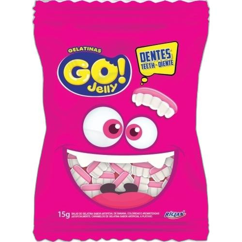 Detalhes do produto Bala Gel Go Jelly Dente Dp 12X15Gr Ricla Morango Framboe