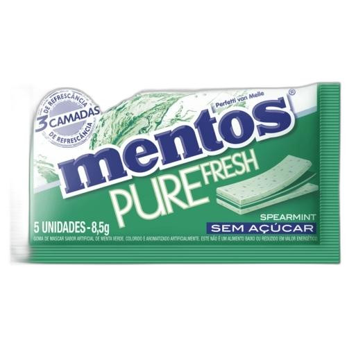 Detalhes do produto Chicle Mentos Pure Fresh 3 Camadas 15Un Menta Verde