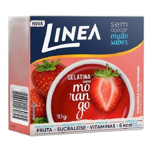 Detalhes do produto Gelatina Po 10Gr Linea Morango