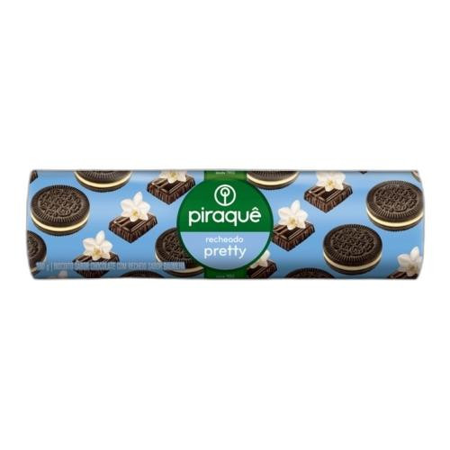 Detalhes do produto Bisc Rech Pretty 160Gr Piraque Choc.baunilha