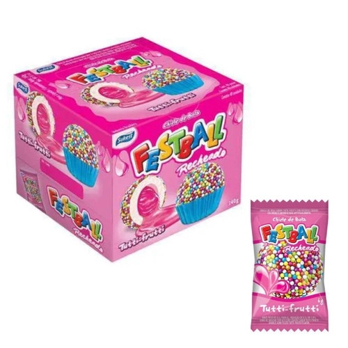 Detalhes do produto Chicle Rech Festball 40Un Sukest Tutti Frutti