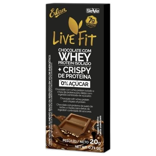 Detalhes do produto Choc Whey Zero Ac Live Fit 20Gr Erlan Ao Leite