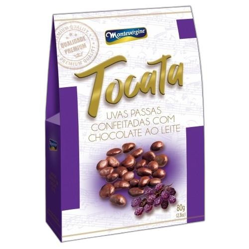 Detalhes do produto Uva Passas Cob Choc Tocata Dp 80Gr Monte Uva Passa.choc