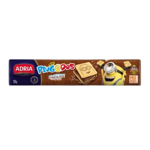 Detalhes do produto Bisc Rech Plugados Quadrado 130Gr Adria Chocolate