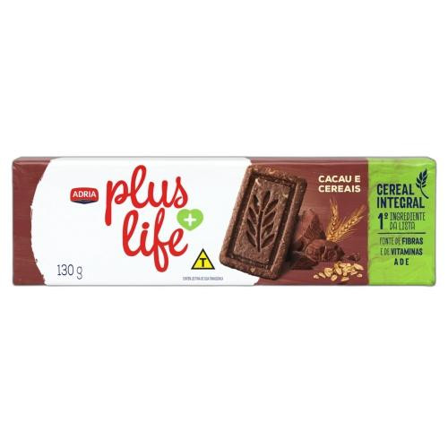 Detalhes do produto Bisc Plus Life 130Gr Adria Cacau.castanha