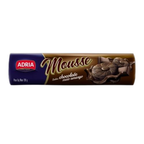 Detalhes do produto Bisc Rech Mousse 130Gr Adria Choc Meio Amarg