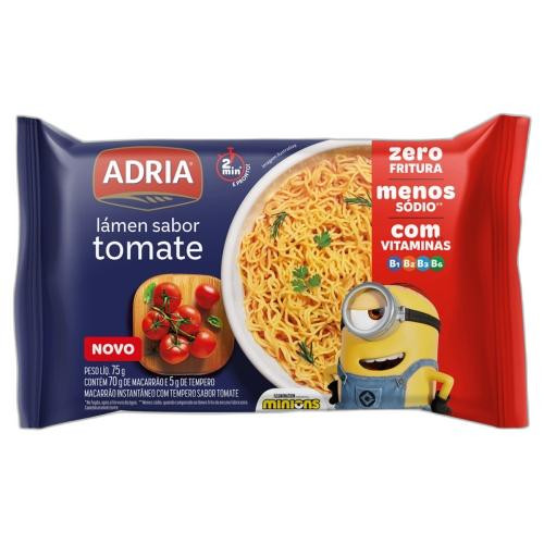 Detalhes do produto Macarrao Inst Minions 75Gr Adria Tomate