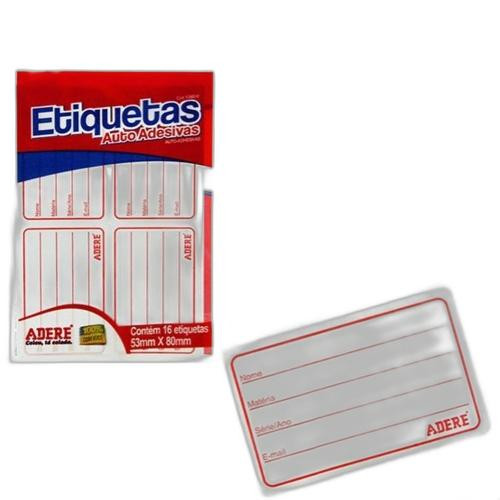 Detalhes do produto X Etiquetas Autoadesivas 16Un Adere Branco.azul