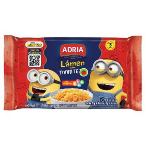 Detalhes do produto Macarrao Inst Minions 74,3Gr Adria Tomate