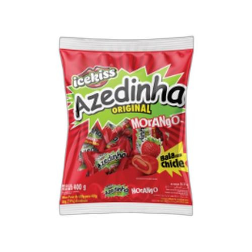 Detalhes do produto Bala Dura Chicle Icekiss Azedinha 400Gr Morango