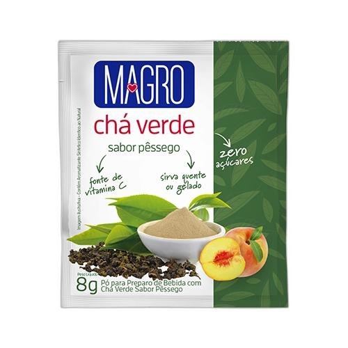 Detalhes do produto Refrc Po Cha Verde Magro Zero 8Gr Lowcuc Pessego