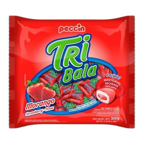 Detalhes do produto Bala Mast Tribala 500Gr Peccin Morango
