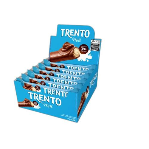 Detalhes do produto Bisc Wafer Coberto Trento 16X29Gr Peccin Milk