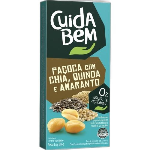 Detalhes do produto Pacoca Zero Cuida Bem Quad Embr Dp 4X18G Chia.quinoa.ama