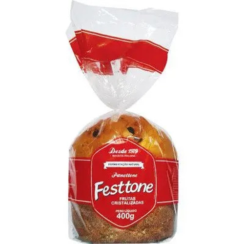 Detalhes do produto Panettone 400Gr Festtone Frutas Cristali