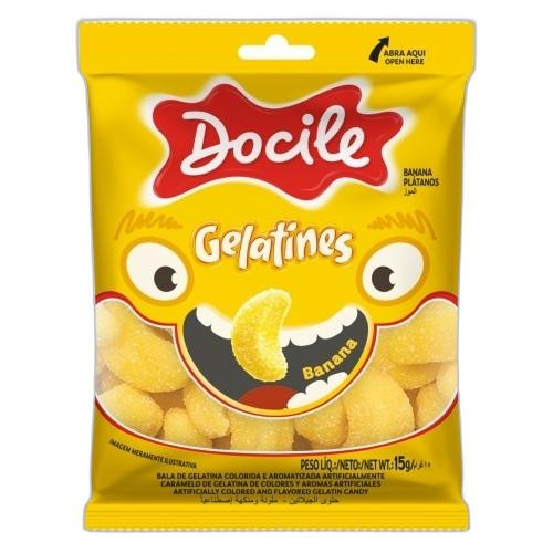 Detalhes do produto Bala Gel Mini Banana 12X15Gr Docile .