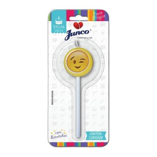Detalhes do produto X Vela Emoji Piscadinha Junco  .