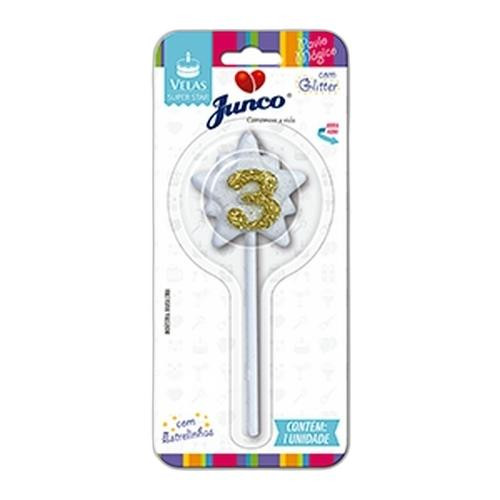 Detalhes do produto X Vela Super Star Gliter N.3 Junco Ouro
